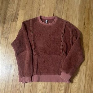 Latched Mama Mauve Breastfeeding Nursing Friendly Sherpa Sweatshirt Sz XS